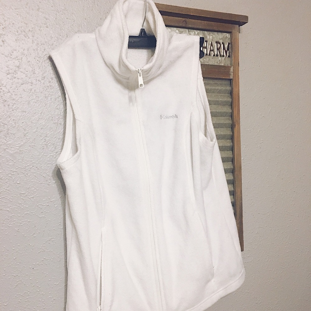 White Columbia Fleece Vest Zip w/Pockets